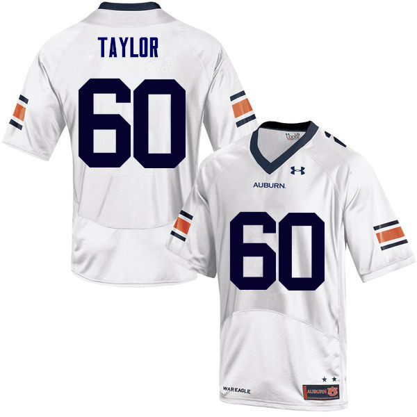 Men's Auburn Tigers #60 Bill Taylor White College Stitched Football Jersey